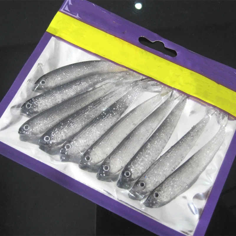 

10Pcs/set 7cm Artificial Soft Lure Swimbaits Jig Head Fly Fishing Silicon Rubber Fish Accessories