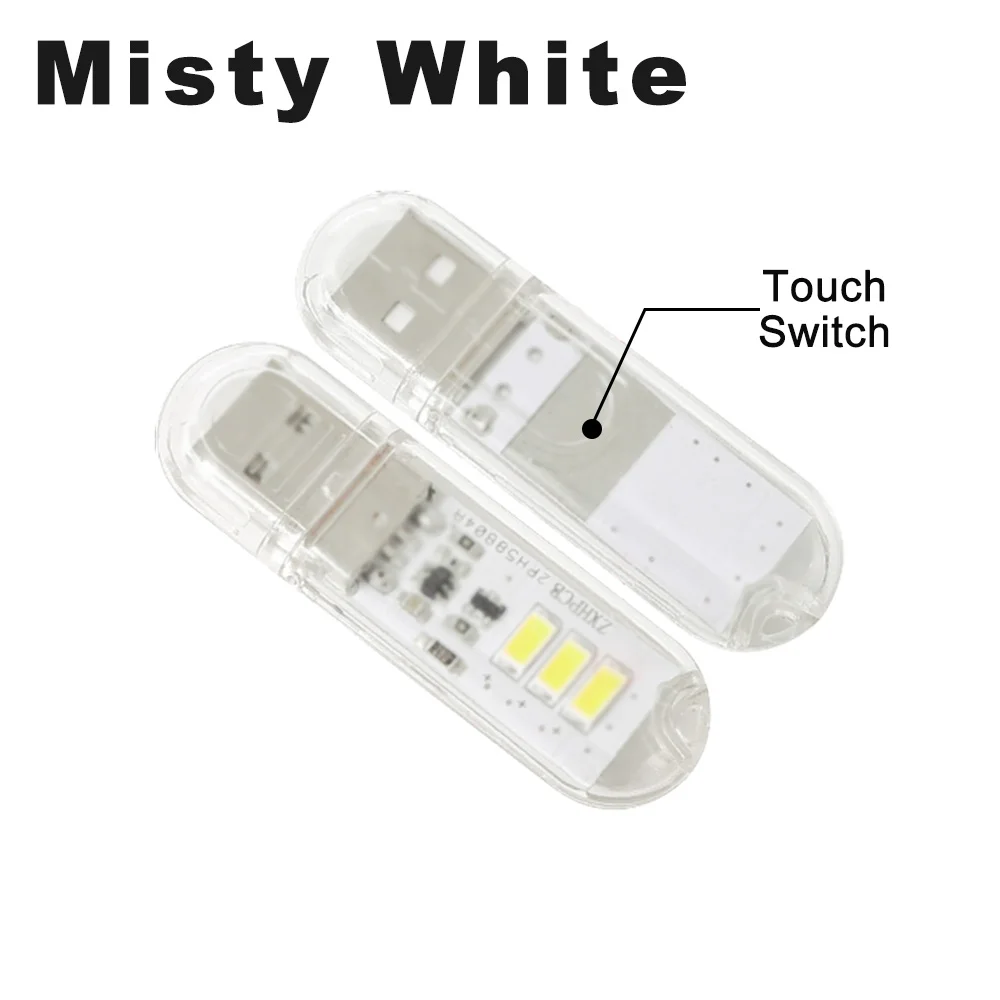 Misty White DC5V сенсорный переключатель USB мини светодиодный светильник для книг 3 светодиодный s 1,5 Вт портативный светодиодный светильник для чтения USB светодиодный ночной Светильник для кемпинга - Испускаемый цвет: Misty White