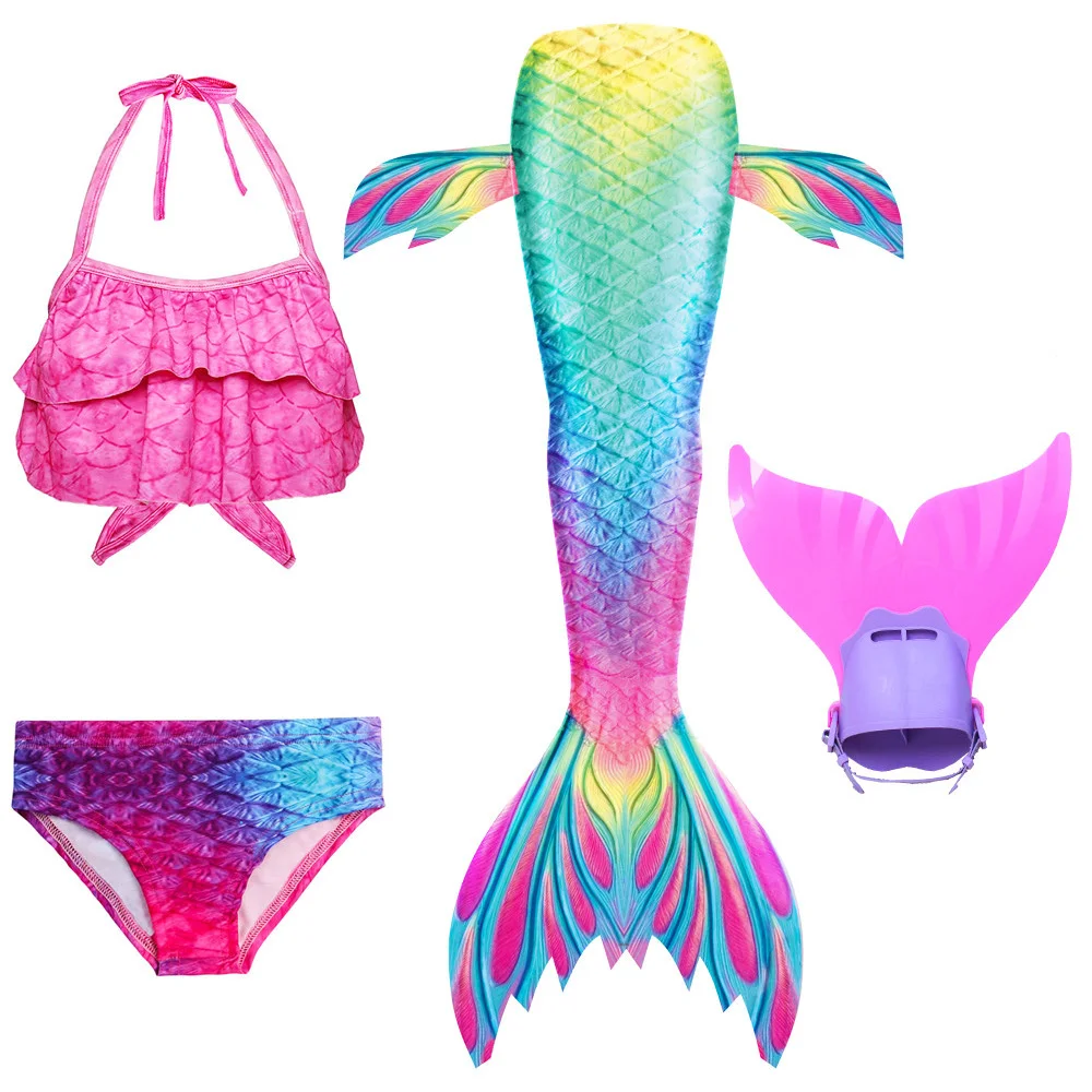 

Girls Mermaid Tails for Swimming Costume Cosplay Swimsuit Kids Children Swimmable suit Monofin
