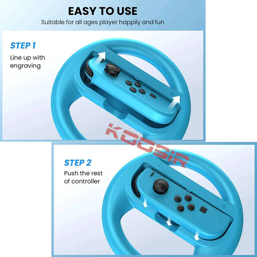 Комплект рулевого колеса для Nintendo Switch Game Big Racing 2 шт. + 4 силиконовых колпачка Joycon