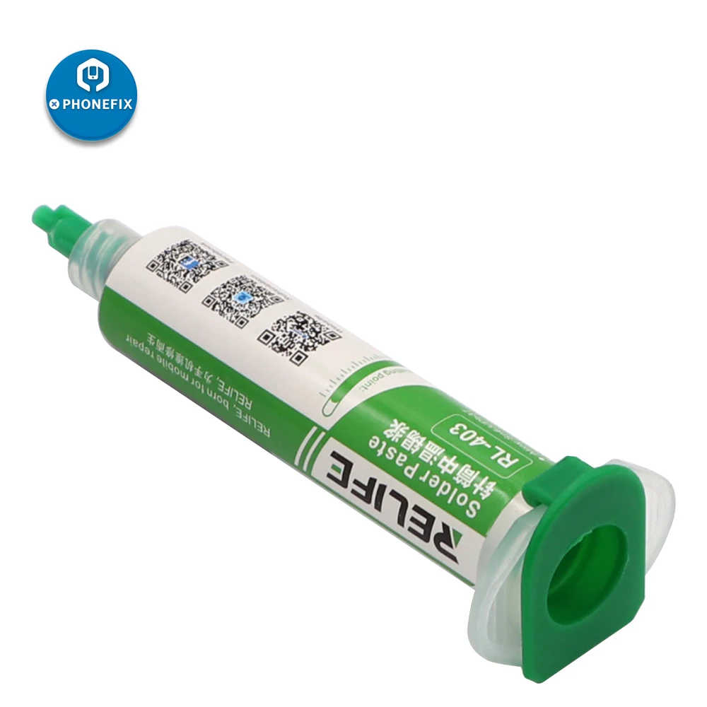 RELIFE RL-403 флюс паяльной пасты монтажная плата ремонт шприц 10CC Sn63/Pb37 20-38um без очистки этилированная паста