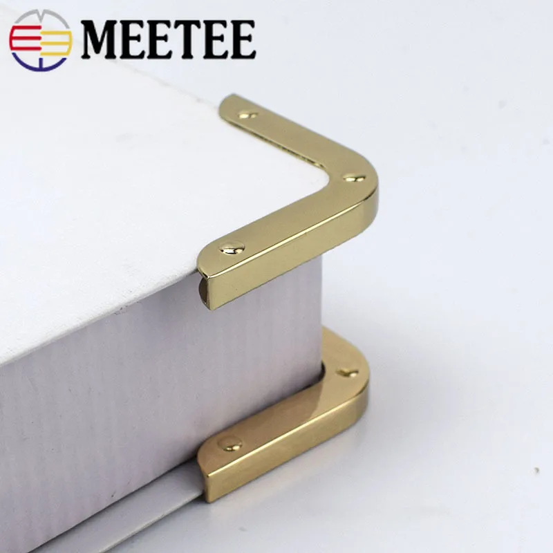 4/8 шт. Meetee 40 мм уголок с винтовым зажимом украшения фурнитура Аксессуары для сумки из натуральной кожи для защиты кромок металлический крюк пряжки BF215