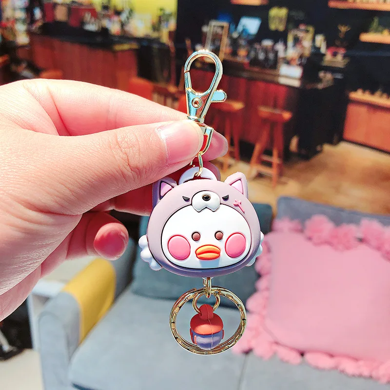 

New Cute 4 Style Colors Duck Keychain Cartoon Lovely Blush Duckling Key Chain Bag Pendant Keyring Gifts Accessories Wholesale