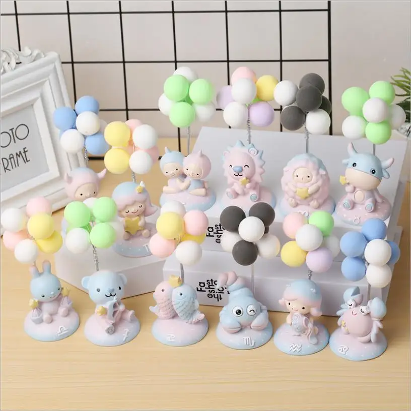 

New Hot Sale Twelve Constellation Confession Balloon Car Decoration Gift Birthday Gift Decoration Resin Craft