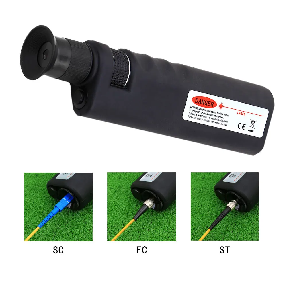 

Handheld 400x Fiber Optical Inspection Microscope with 2.5mm Adapter Adapter for ST FC SC Connector LED Illumination Hot