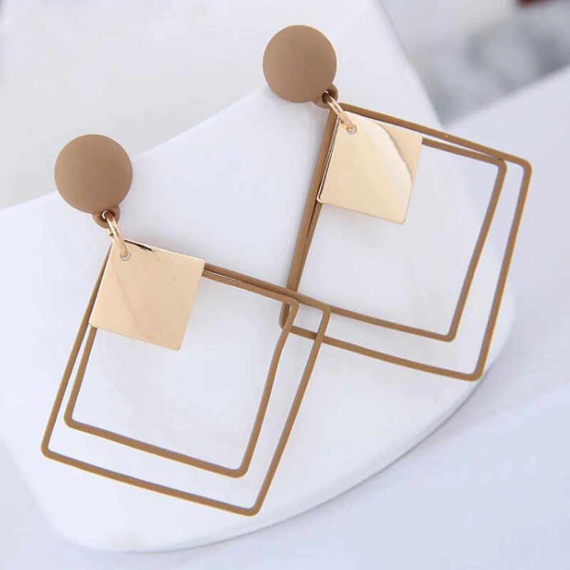 Simple long geometric Earrings Korean temperament pendant earrings Japanese and net Hongchao people earring | Украшения и