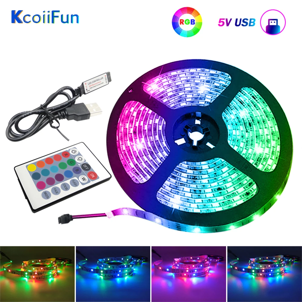 Светодиодная лента для подсветки телевизора 5 В питание от USB RGB/белый/теплый