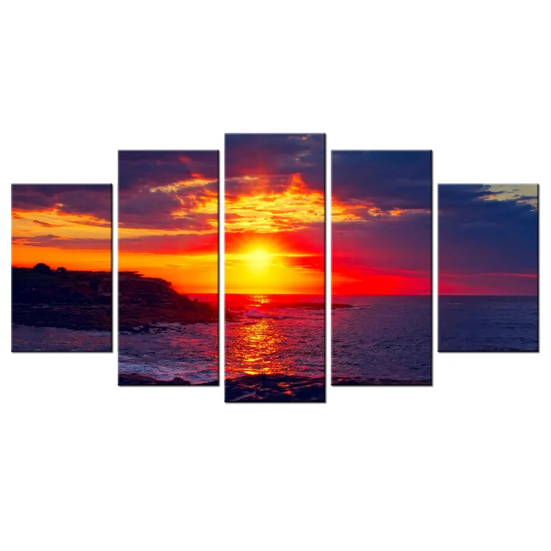 

Modern Canvas Painting Beautiful Sunset Print Landscape Poster Wall Art Wall Pictures for Living Room Office Home Decor