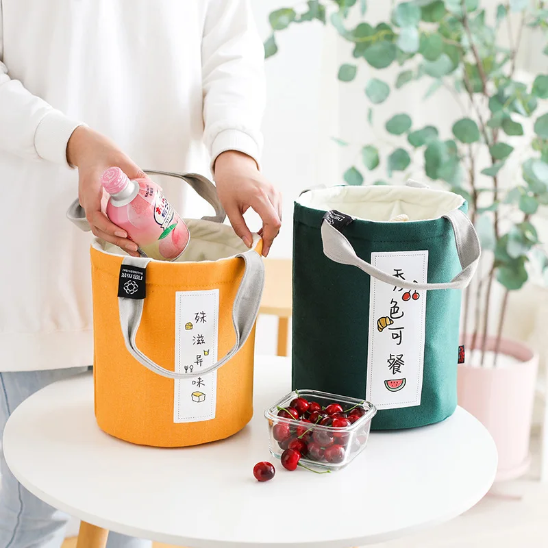 

Lunch Round Cooler Bag Folding Insulation Picnic Ice Pack Food Thermal Drink Carrier Insulated Bags Food Delivery Bag Portable