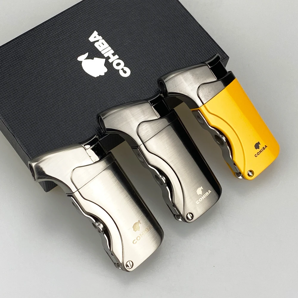 COHIBA зажигалка для сигар Jet Flame портативный бутановый фонарь с дырочками мини