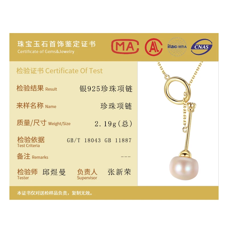 

AGLOVER New 8MM Pearl 925 Silver Necklace Women Noble Jewelry Link Natural Freshwater Pearl Pendant Gilt Chain Nested Lady Party