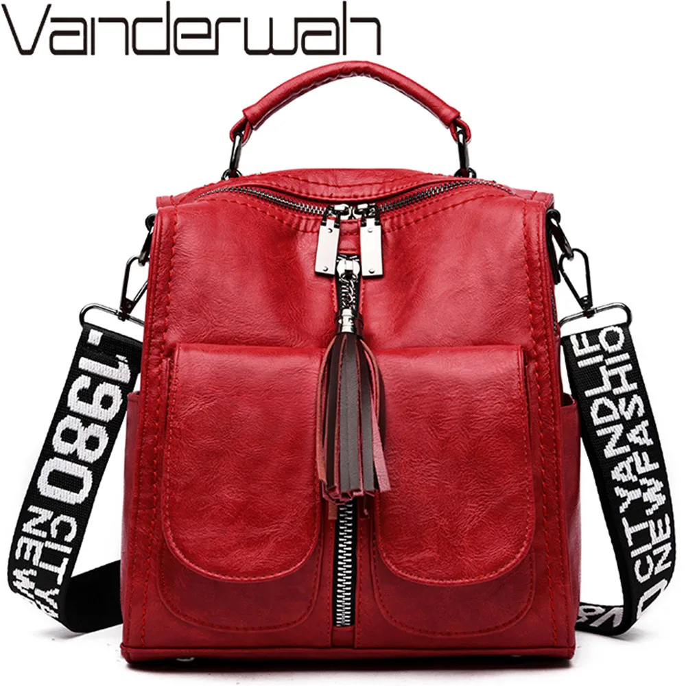3 в 1 роскошный женский кожаный рюкзак модные многофункциональные сумки через
