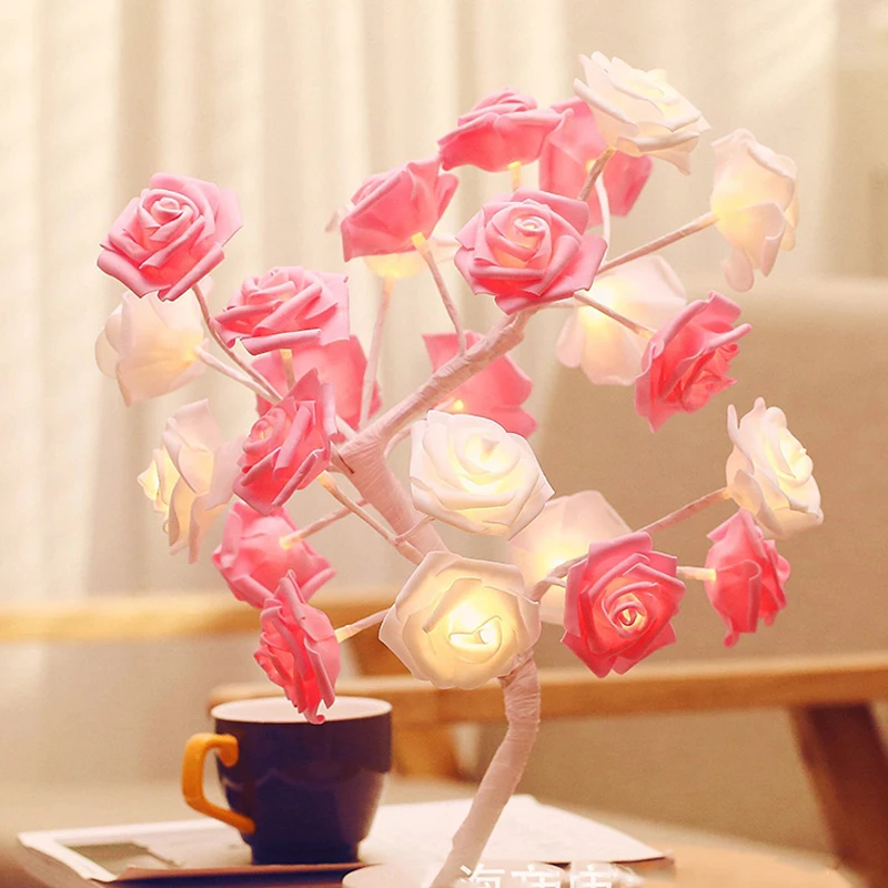 

Лампа в скандинавском стиле ручной работы с изображением розы, моделирующая лампа, настольная лампа, маленький фонарь, украшение для дома, т...