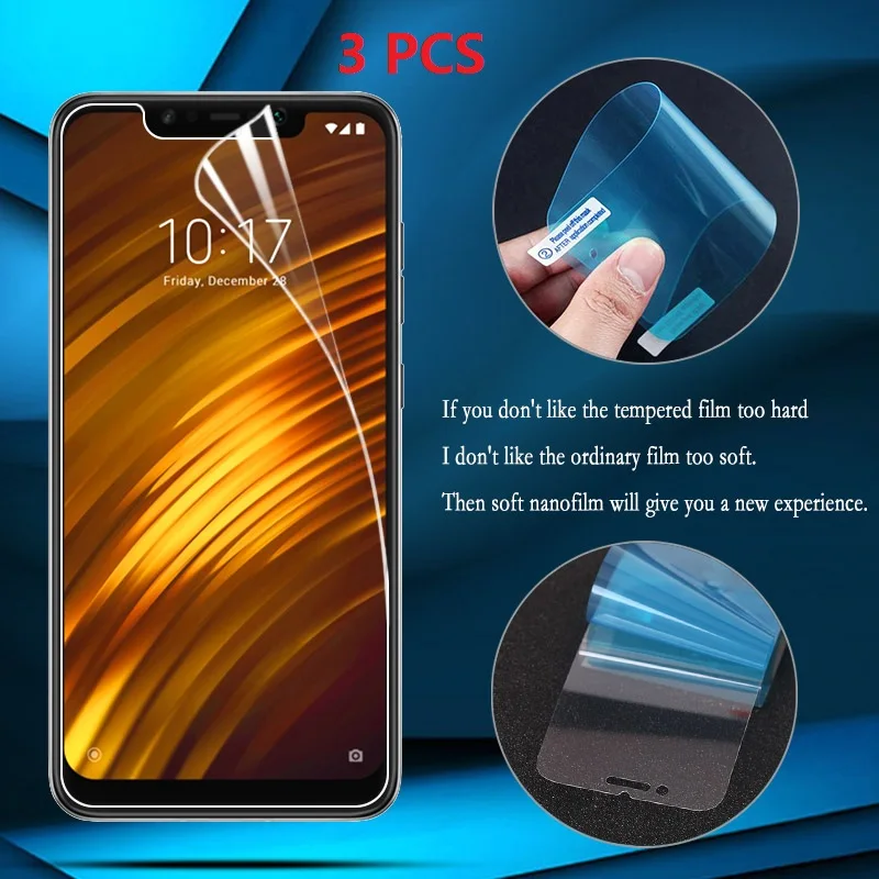 3 шт. мягкая защитная нано пленка для экрана Huawei Y5 Y6 Y7 Y9 2018 2019 Prime не стекло|Защитные