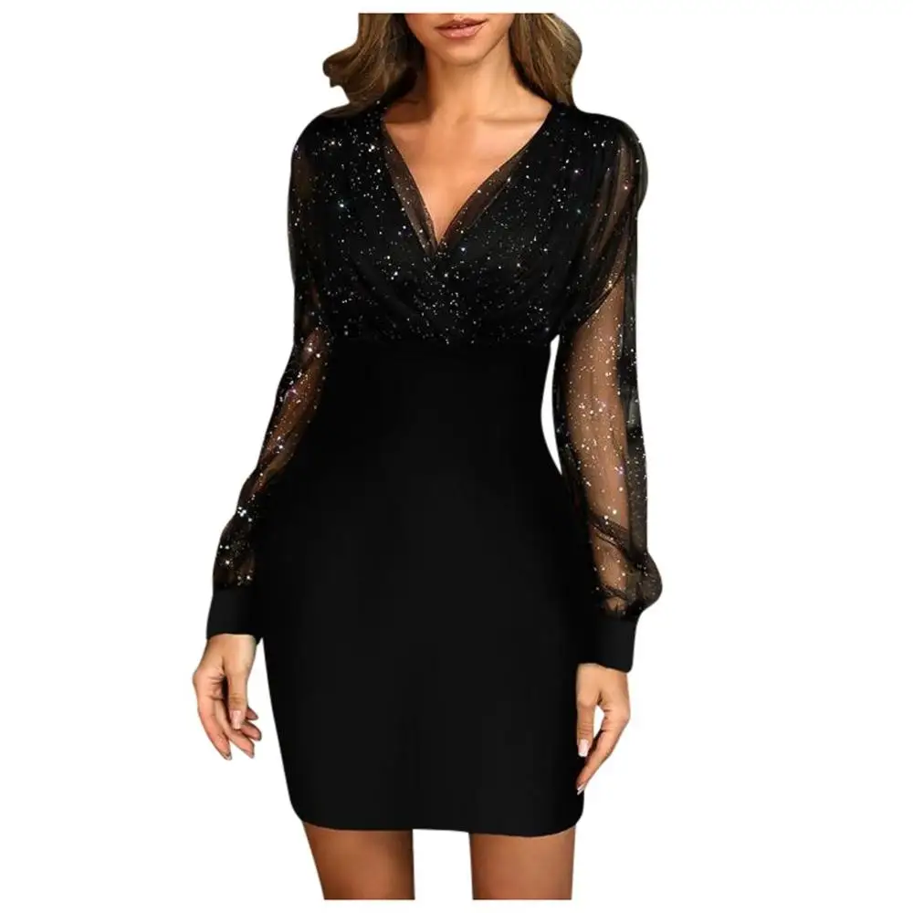 

2021 Vintage Black Dress Women Sequins Sexy Summer Dress Female Retro Elegant Party Mini Dresses Casual Elegant Dresses Vestidos