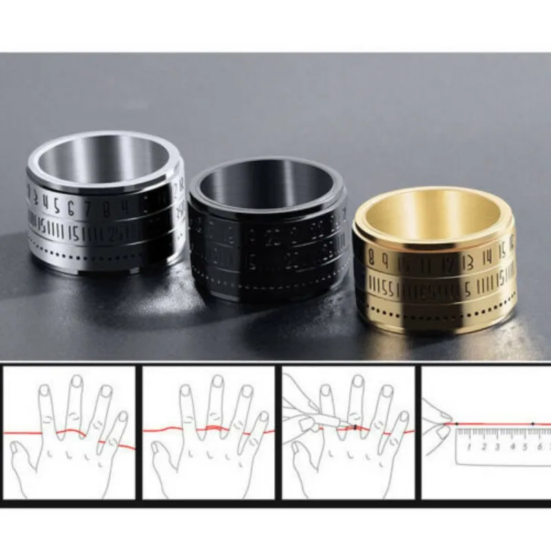 Кольцо из нержавеющей стали для мужчин и женщин Вращающийся Регулируемый по