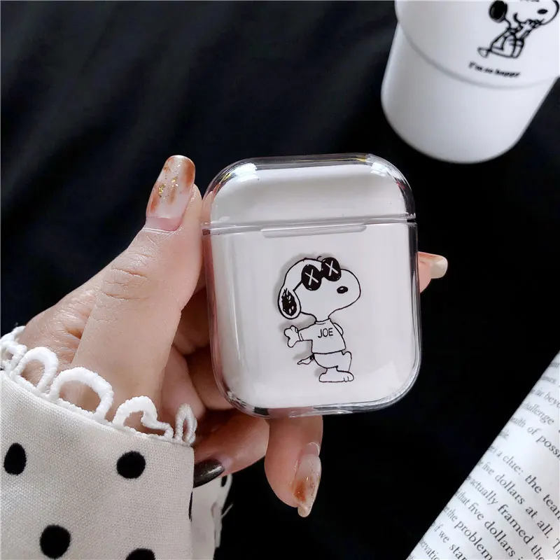 Милый мультяшный прозрачный чехол из поликарбоната для Airpods 2, беспроводная Защитная крышка для наушников, Противоударная коробка для Apple Air Pods, чехол для наушников