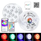Подводная лампа с USB-зарядкой, погружной светодиодный ночсветильник RGB для бассейна, с присоской и радиоуправлением, уличный садовый светильник