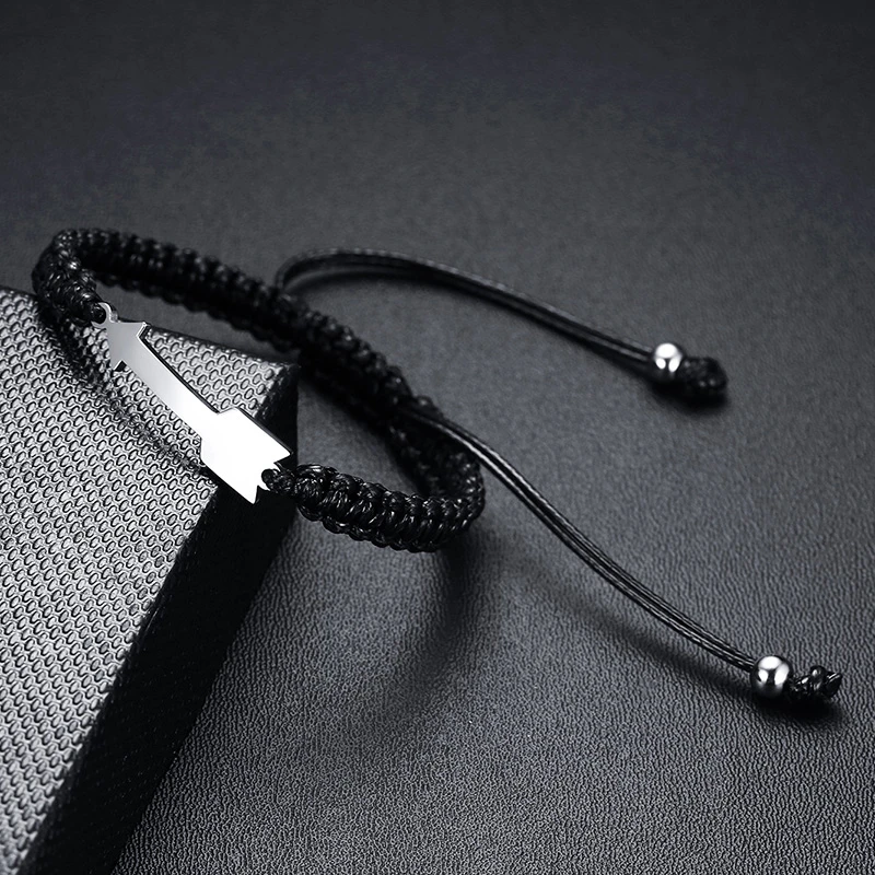 Мужские крутые панк браслеты черные кожаные для женщин регулируемый размер