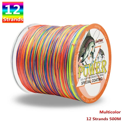 12 strands 500m Мощность X12 плетеная леска 12 нитей 300 м-1500 м многоцветный супер сильный Япония многонитевая PE провод оплетки 35LB-180LB - Цвет: 12 strands 500m