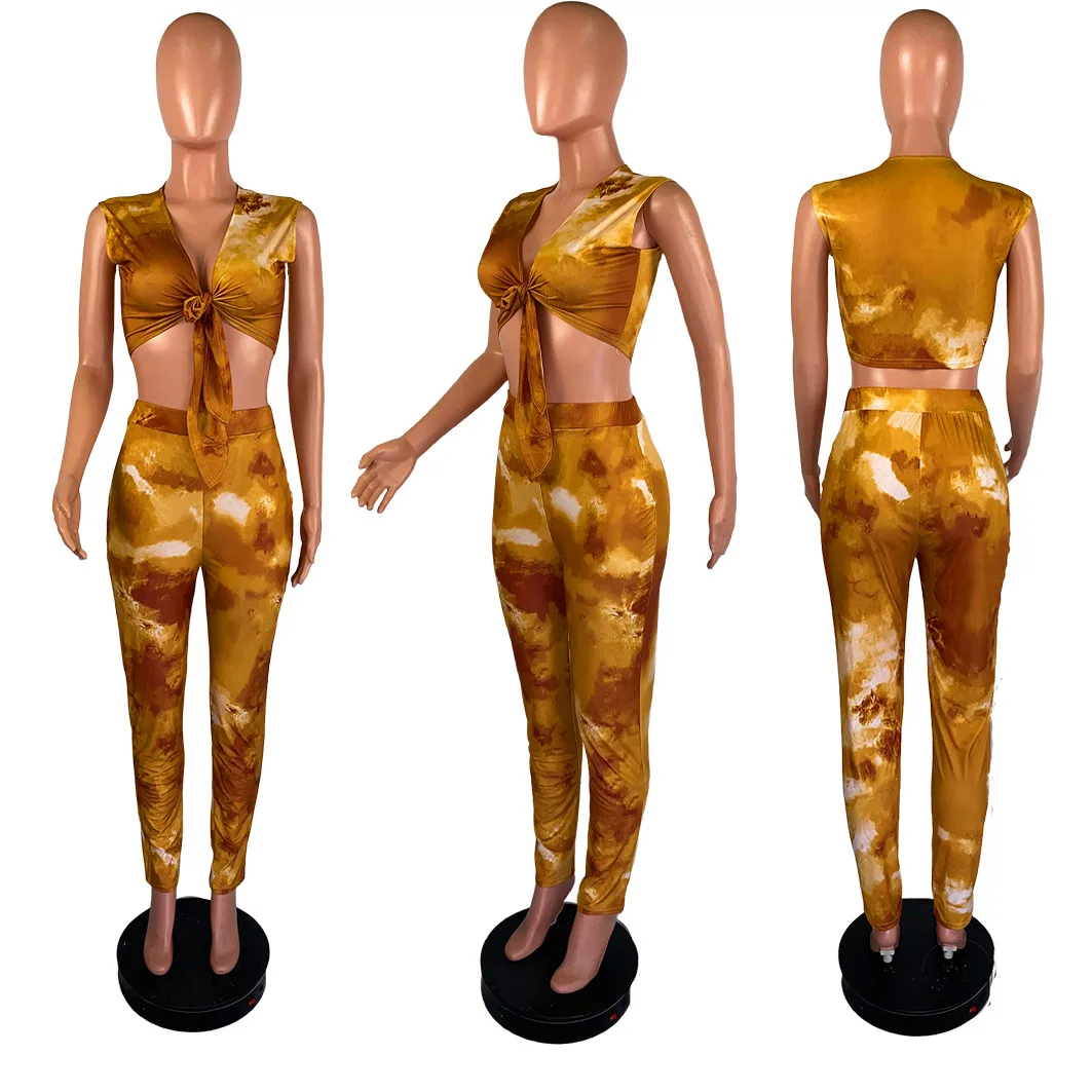 

Explosion Hot Sale Fashionable Sexy Tie Dye Pants Set