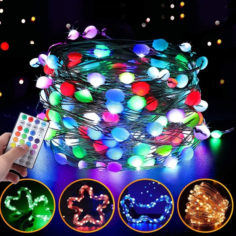 

5/10M LED String Lights Fairy Lights Colorful RGB Waterproof Night Light Christmas Decorations for Home Navidad New Year 2022