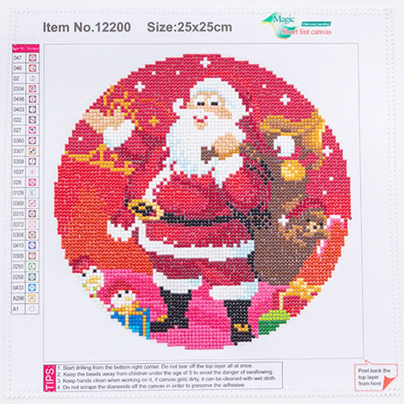 

Diamond embroidery creative full round diamond santa claus and gift diamond painting handmade home decoration mosaic art
