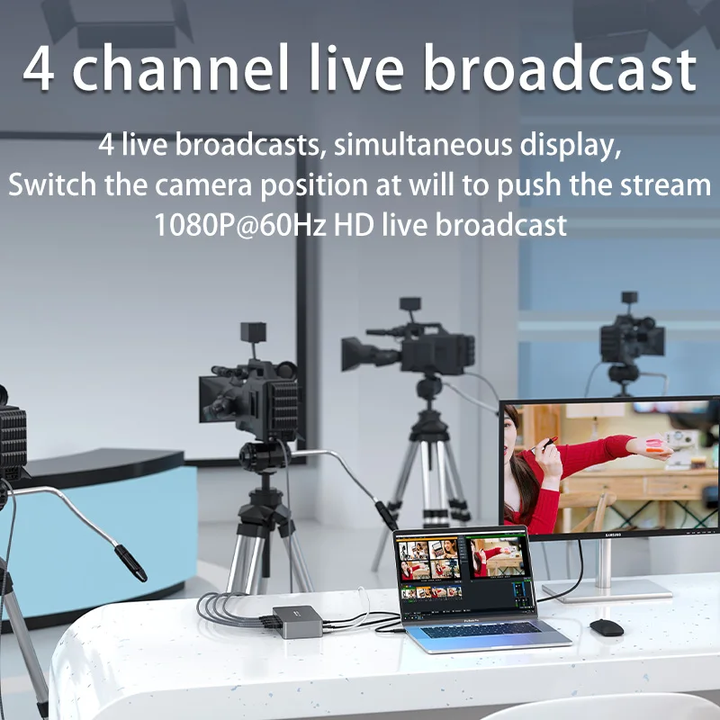 Acasis 4 канала hunderbolt3 HDMI-Совместимость внешняя карта видеозахвата vMix Director Switcher