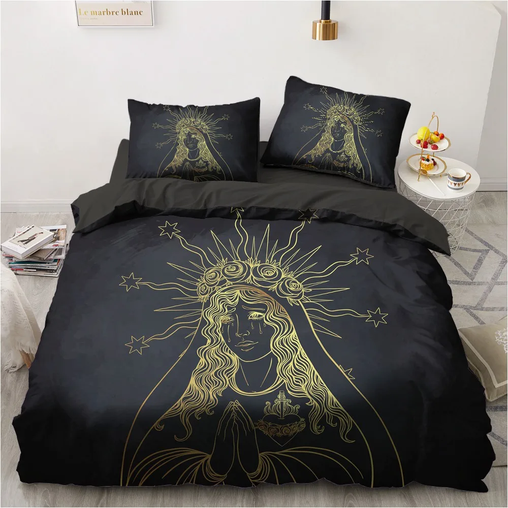 

3D Gold Dragonfly Comforther Cases Custom Design Modern Quilt Cover Sets Pillow Cases King Queen Single Twin Size Black Beddings