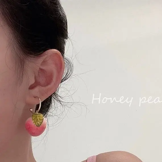 Peach Earrings Power The same sweet and lovely peach girl without pierced ear clips Sterling Stud | Украшения и аксессуары
