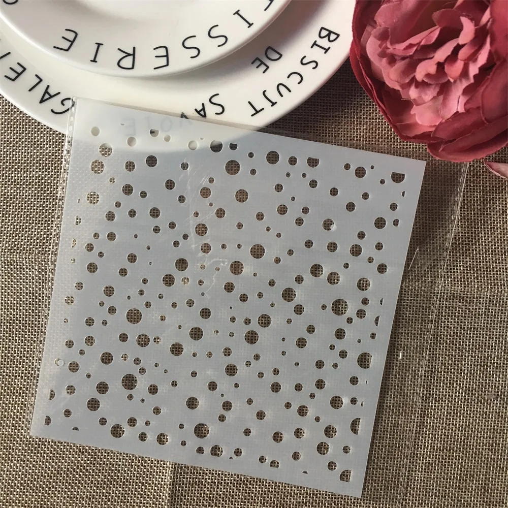 1 шт. 15 см узор в горошек DIY трафареты для наслоения настенная живопись раскраска