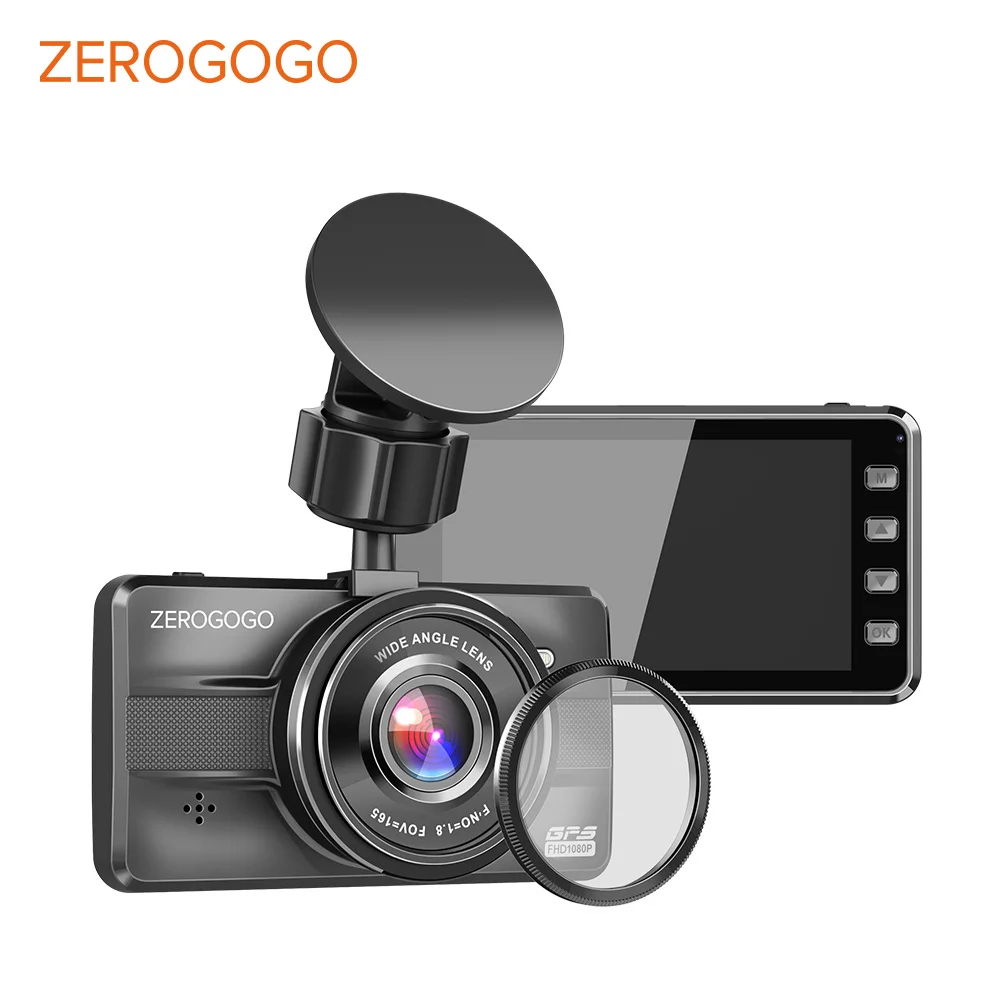 Видеорегистратор ZEROGOGO Full HD 1920x1080, Автомобильный видеорегистратор с gps регистратором, 3,0 дюймов, ips дисплей, видеорегистратор, Супер ночное видение, F1.8