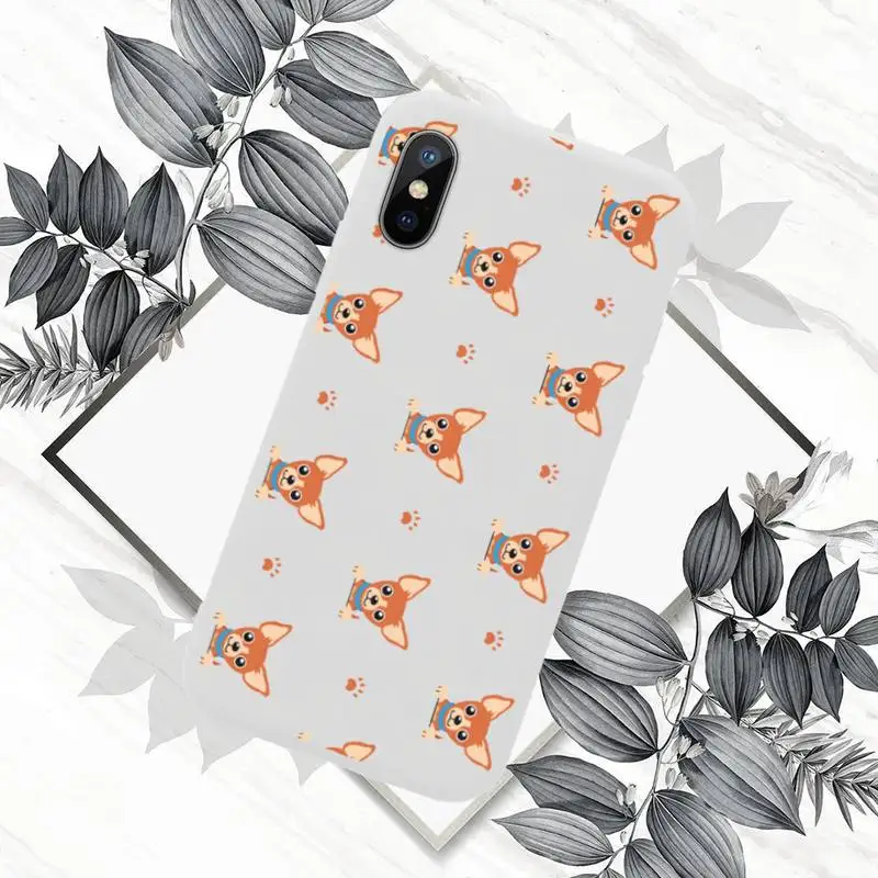 

Chihuahua dog Phone Case Candy Color for iPhone 6 7 8 11 12 s mini pro X XS XR MAX Plus