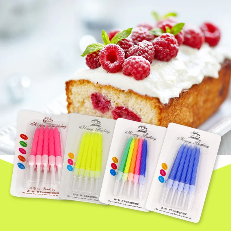 1 Набор = 10 шт нитки цвета свечи на день рождения с подставкой для торта вечерние