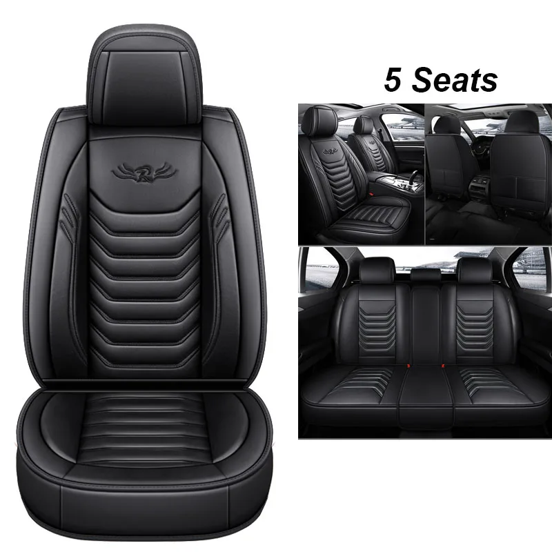 

High Quality 5 Seats Black Leather Car Seat Covers For Dodge Journey Caliber Challenger Ram 1500 Durango Nitro Accessories