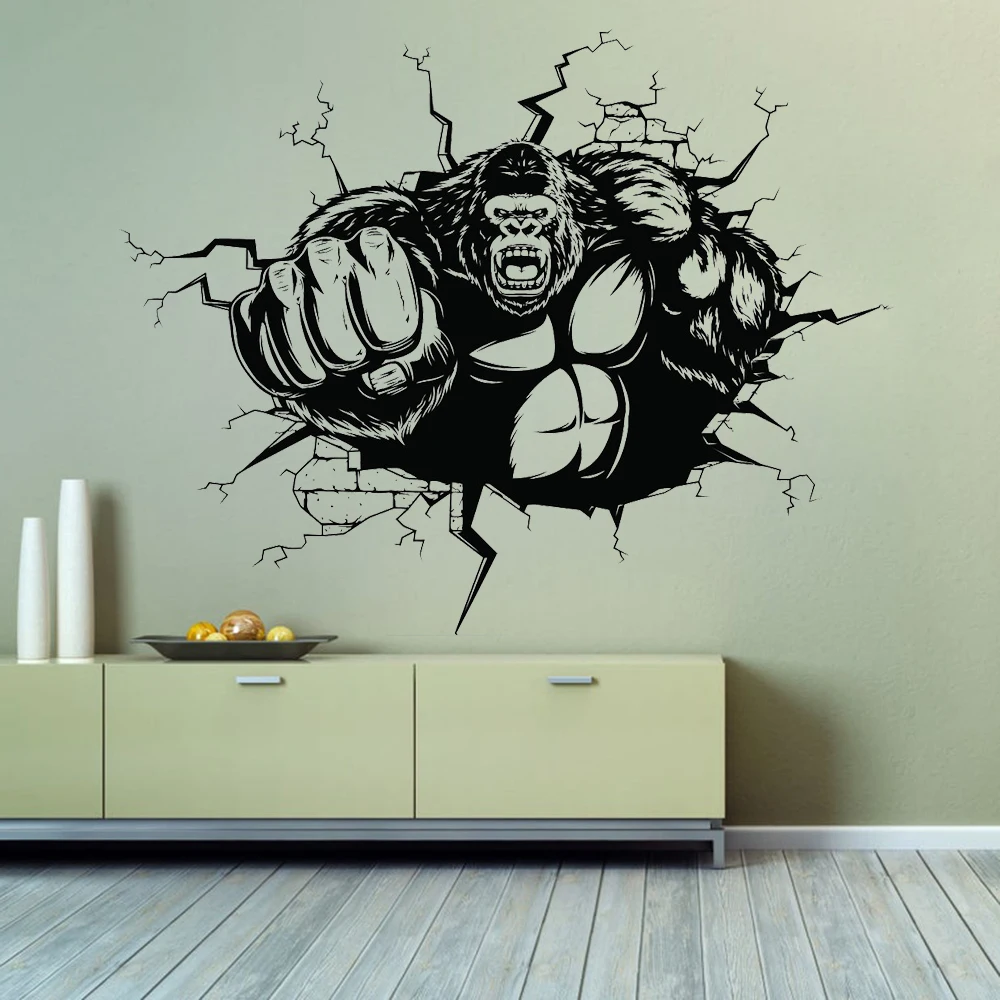 Gorilla Настенная Наклейка в тренажерный зал Цитата Power Fitness Decor тренировки Искусство Виниловые настенные наклейки спальня мотивация Кроссфит обои P821 Gorilla Настенная Наклейка в тренажерный зал Цитата Power Fitness Decor тренировки Искусство Виниловые настенные наклейки спальня мотивация Кроссфит обои P821