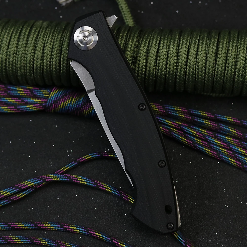 

Dumb version 0452 folding knife 9CR18MOV blade G10+TC4 titanium alloy handle outdoor camping hunting fruit knife EDC tool