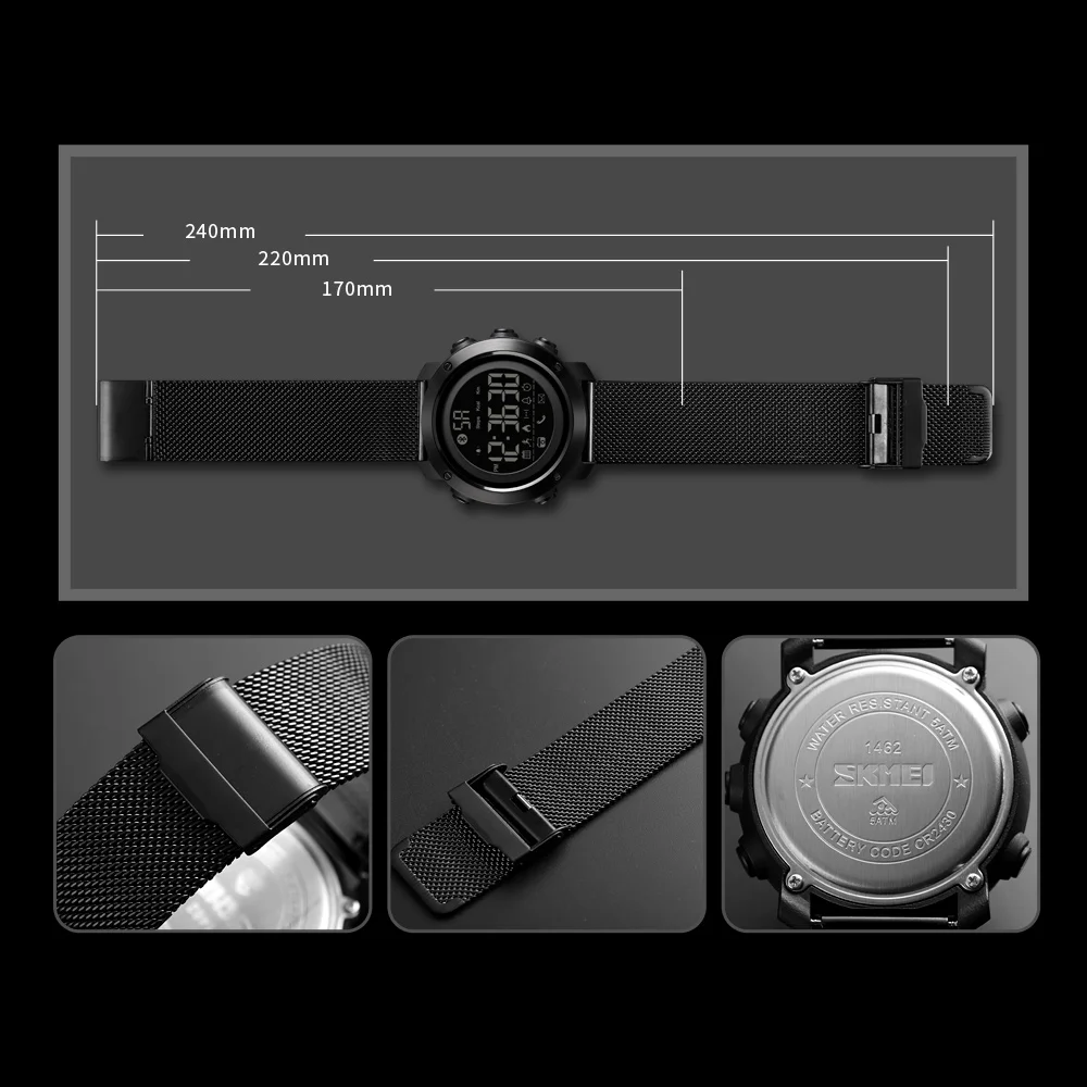 

SKMEI Sport Smart Wrist Watch Digital Waterproof Bluetooth-compatible Remote Camera Pedometer Calorie Sports Watches Smartwatch