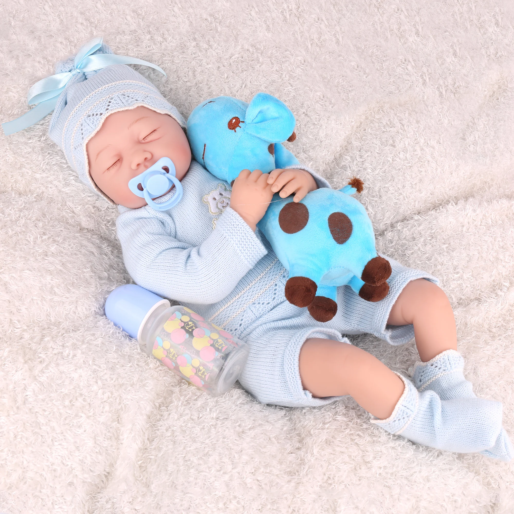 Reborn Baby doll ткани тела красивый малыш Boneca 22 дюймов реалистичные детские игрушки в