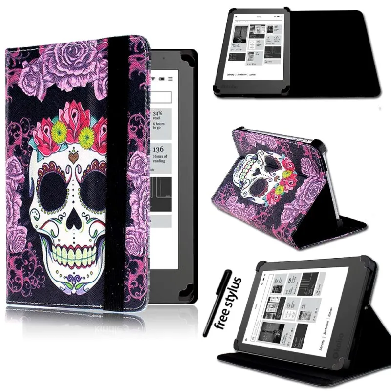 KK&LL для 2013 Kobo Aura " /NEW Aura Edition 2 6" eReader планшет-Кожаная подставка для планшета Folio Smart Cover чехол+ стилус