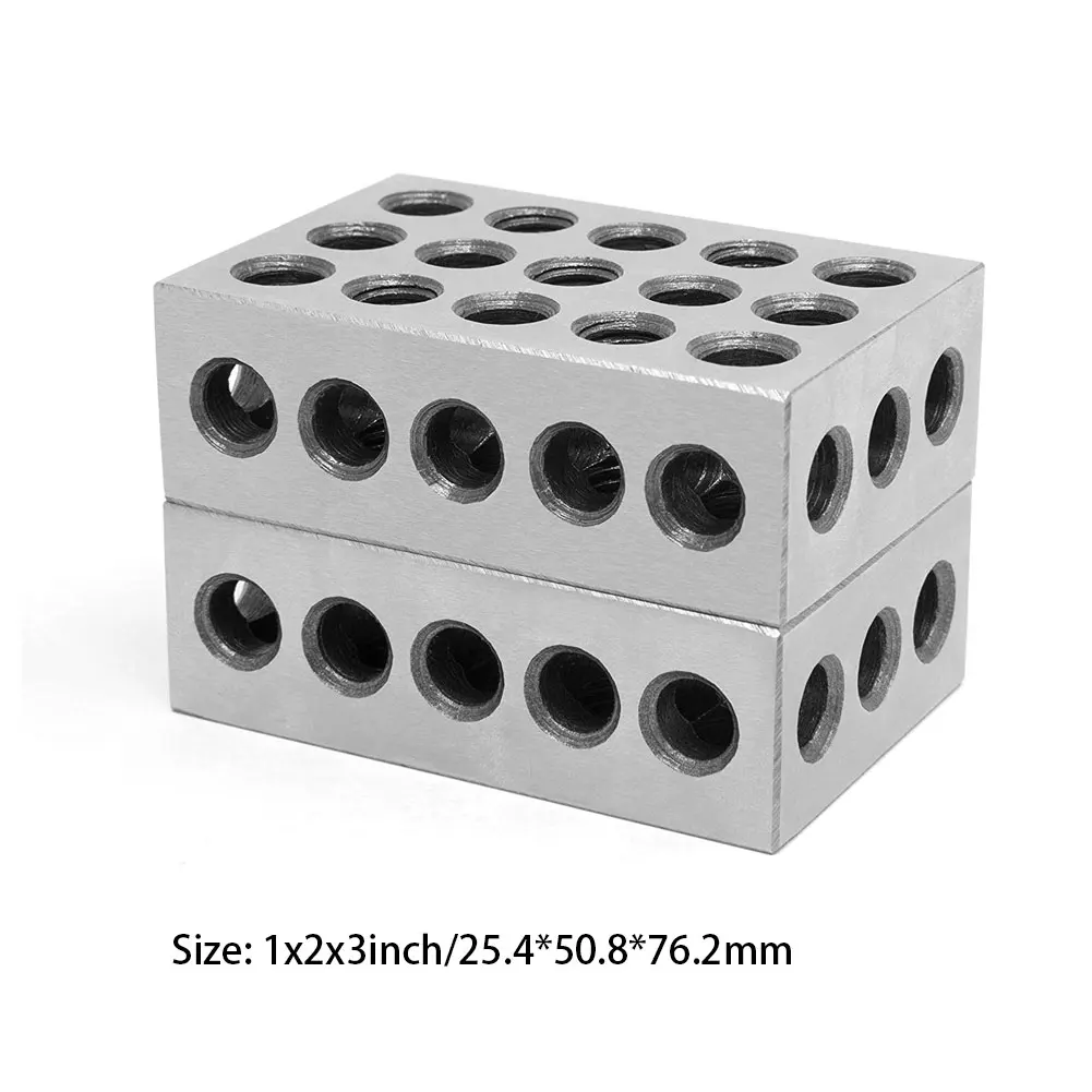 

Ultra Precision Blocks Hardened Steel 23 Holes Clamping Matched Machinist For Machine Milling Tool 1-2-3 Block 0.0001" Precision