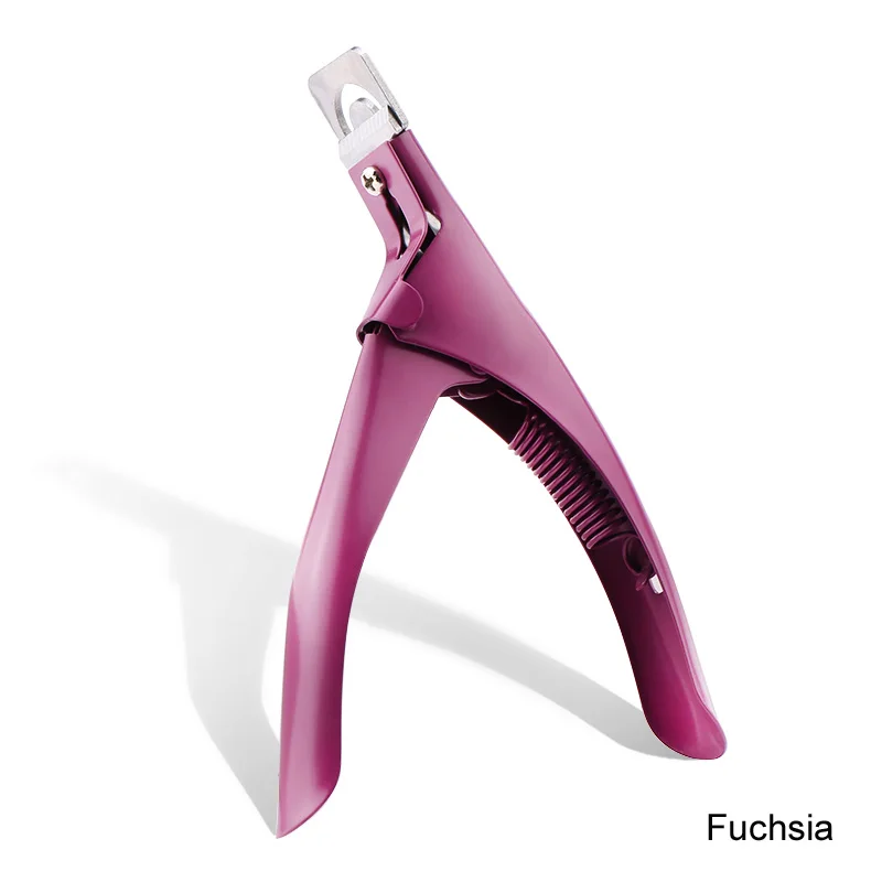 fuchsia Профессиональные кусачки для маникюра, зажимные кусачки для маникюра, специальный тип U слова, накладные маникюрные инструменты, машинка для стрижки ногтей, маникюрные инструменты - Цвет: fuchsia