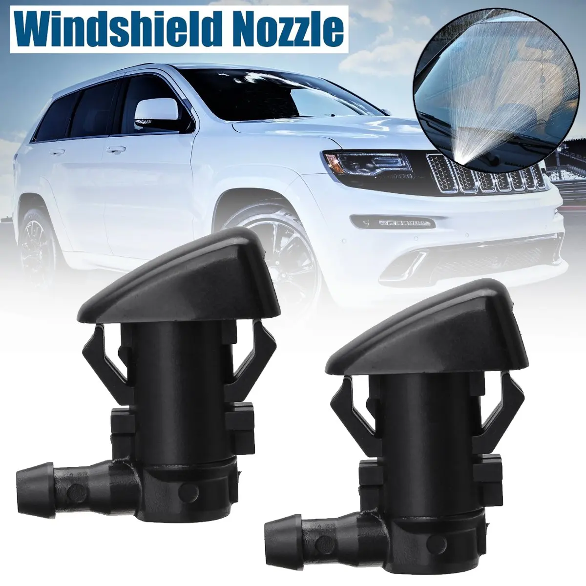 Автомойка с распылителем 2 шт. для Jeep Grand Cherokee 2011 2012 2013 2014 2015 2016 2017 2018|wiper replacement|washer