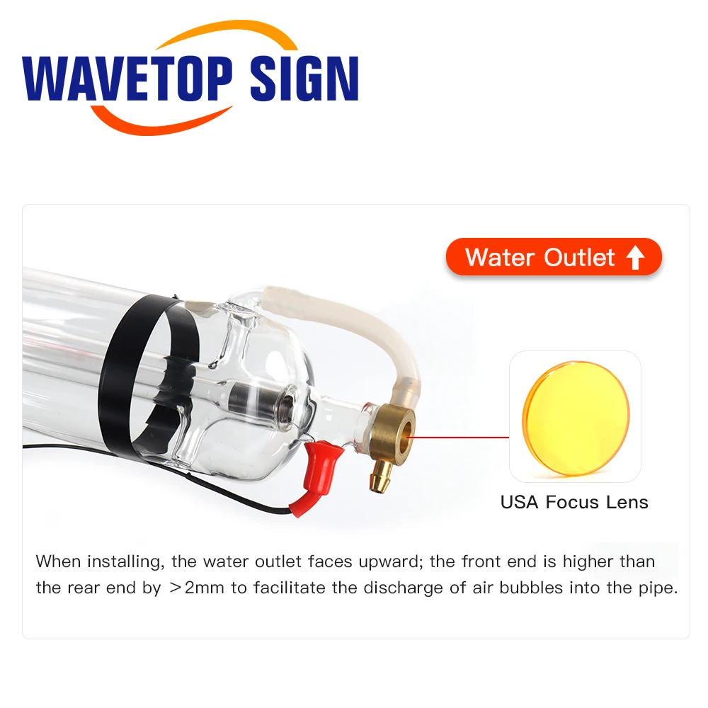 Лазерная трубка WaveTopSign Co2 WT1250 80 Вт длина стеклянной трубки 1250 мм диаметр
