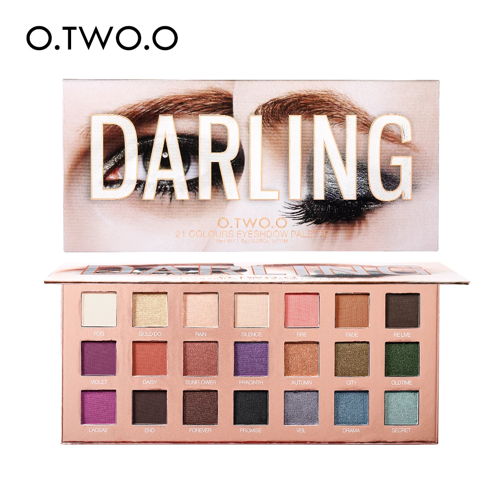 

O.TWO.O Darling Eyeshadow Palletes Matte Shimmer Glitter Makeup Eye Shadow Palette Ultra Fine Powder Pigmented Shadows 21 Colors