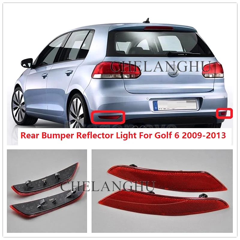 Reflector de esquina de parachoques trasero para coche, lámpara de luz falsa decorativa para VW Golf A6 MK6 2009 2010 2011 2012