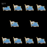 10pcs uruguay waving flag brooches badge lapel pins for men suit safety pins