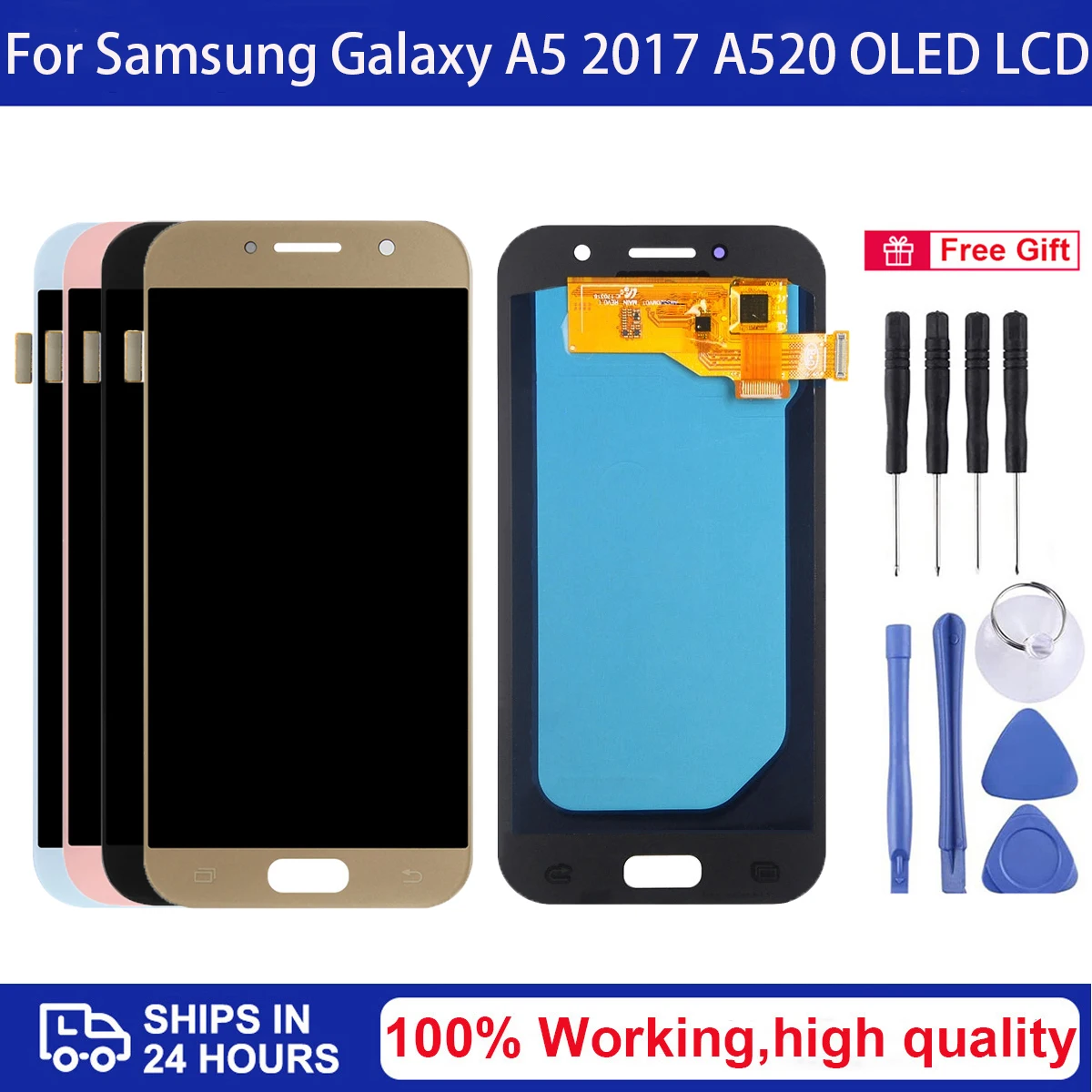 

5.2" OLED Display For Samsung Galaxy A5 2017 A520 SM-A520F A520K A520L A520S LCD Display with Touch Screen Digitizer Assembly