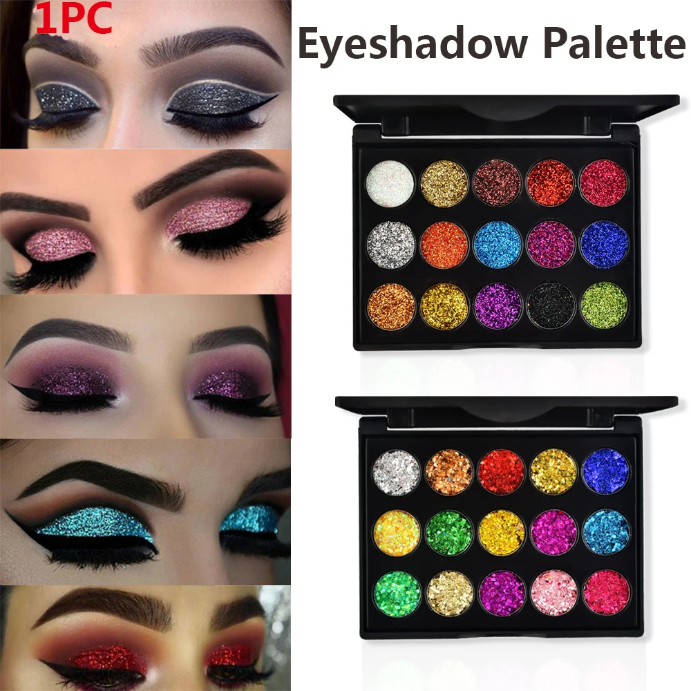 Палетка теней для век с блестками 15 цветов| |