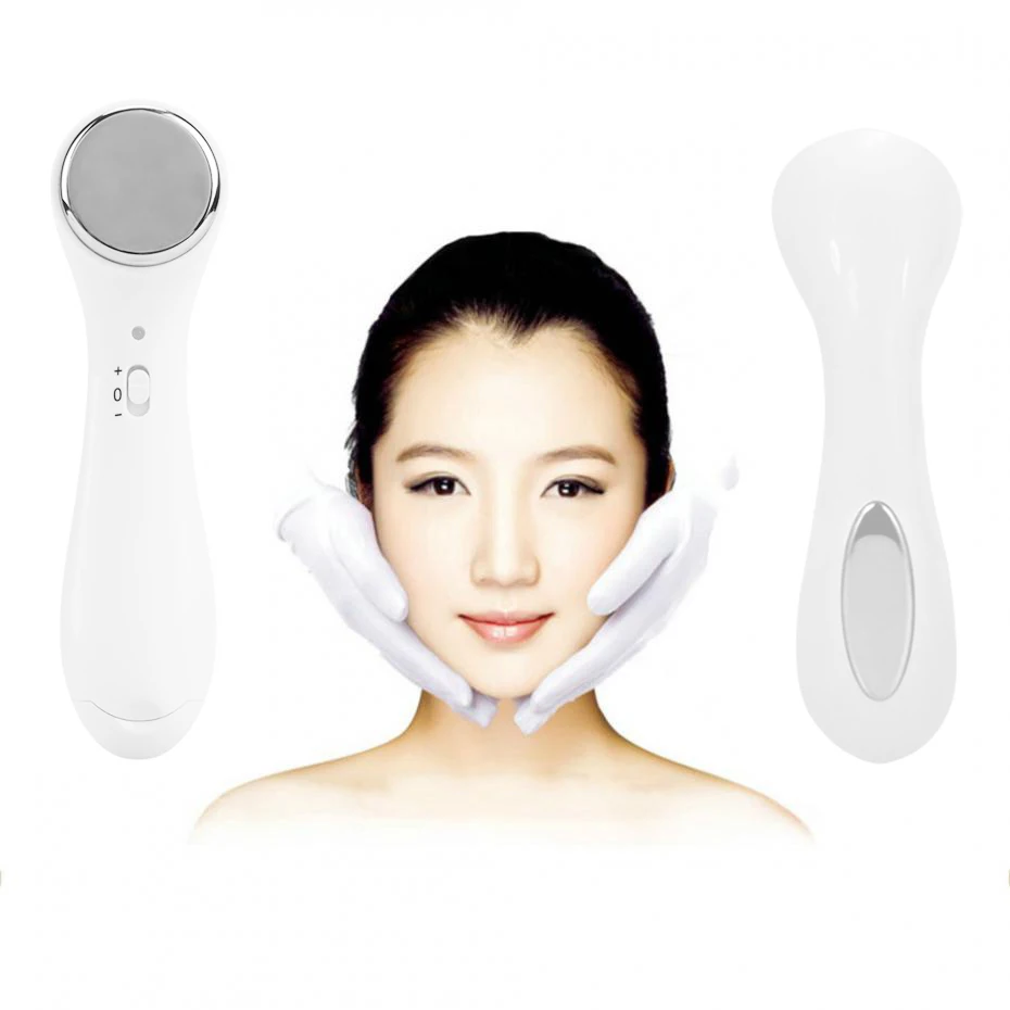 Портативный мини массажер Pinkiou с вибрацией ионитофорез ручной для лица